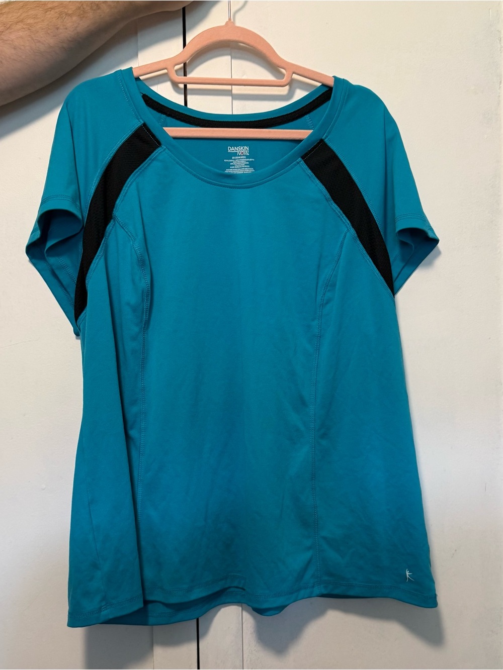 Danskin Teal and Black Short Sleeve Active Tee